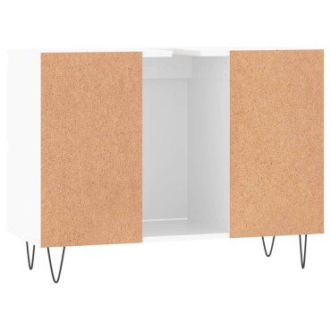 vidaXL Ντουλάπι Μπάνιου Γυαλ. Λευκό 80x33x60cm από Επεξεργ. Ξύλο