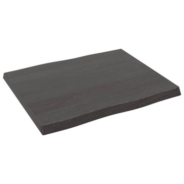 vidaXL Επιφ Τραπεζιού Αν Καφέ 60x50x(2-4)cm Ακατέργ. Μασίφ Ξύλο Δρυός