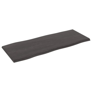 vidaXL Επιφ Τραπεζιού Αν Καφέ100x40x2cm Επ Μασίφ Ξύλο Δρυός Live Edge 1 τεμ.