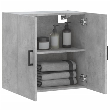 vidaXL Ντουλάπι Τοίχου Γκρι Σκυροδέματος 60x31x60cm Επεξεργ. Ξύλο 1 τεμ.