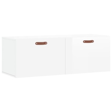 vidaXL Ντουλάπι Τοίχου Γυαλ. Λευκό 100x36,5x35cm Επεξεργ. Ξύλο 1 τεμ.