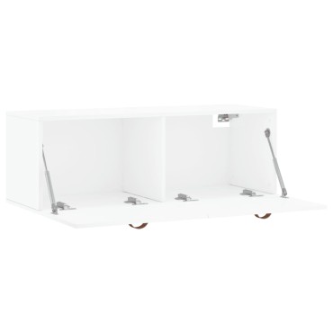 vidaXL Ντουλάπι Τοίχου Γυαλ. Λευκό 100x36,5x35cm Επεξεργ. Ξύλο 1 τεμ.