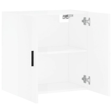 vidaXL Ντουλάπι Τοίχου Γυαλιστερό Λευκό 60x31x60cm Επεξεργασμένο Ξύλο 1 τεμ.