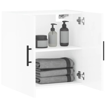 vidaXL Ντουλάπι Τοίχου Γυαλιστερό Λευκό 60x31x60cm Επεξεργασμένο Ξύλο 1 τεμ.