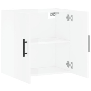 vidaXL Ντουλάπι Τοίχου Γυαλιστερό Λευκό 60x31x60cm Επεξεργασμένο Ξύλο 1 τεμ.