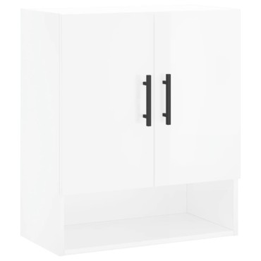 vidaXL Ντουλάπι Τοίχου Γυαλιστερό Λευκό 60x31x70cm Επεξεργασμένο Ξύλο 1 τεμ.