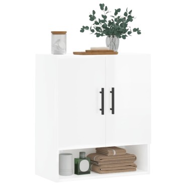vidaXL Ντουλάπι Τοίχου Γυαλιστερό Λευκό 60x31x70cm Επεξεργασμένο Ξύλο 1 τεμ.