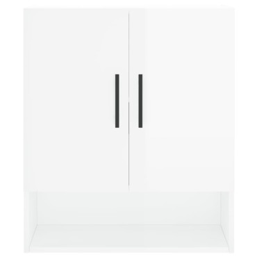 vidaXL Ντουλάπι Τοίχου Γυαλιστερό Λευκό 60x31x70cm Επεξεργασμένο Ξύλο 1 τεμ.