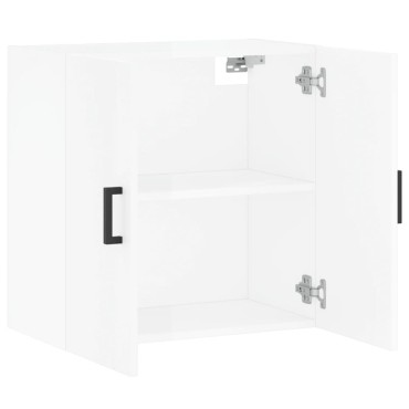 vidaXL Ντουλάπι Τοίχου Γυαλιστερό Λευκό 60x31x60cm Επεξεργασμένο Ξύλο 1 τεμ.