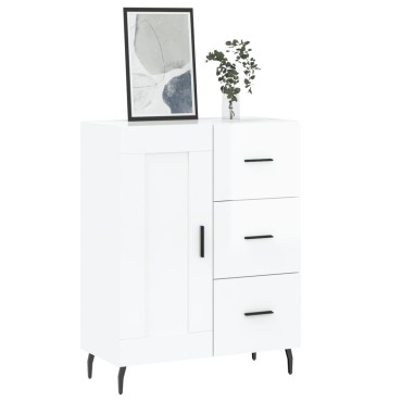 vidaXL Ντουλάπι Γυαλιστερό Λευκό 69,5x34x90cm Επεξεργασμένο Ξύλο 1 τεμ.