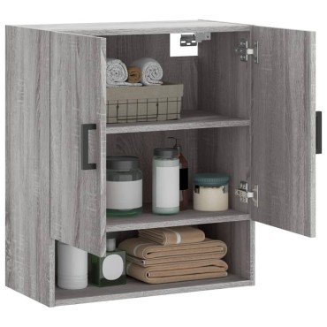 vidaXL Ντουλάπι Τοίχου Γκρι Sonoma 60x31x70cm από Επεξεργ. Ξύλο 1 τεμ.