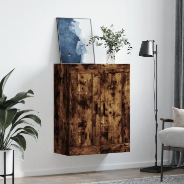 vidaXL Ντουλάπι Τοίχου Καπνιστή Δρυς 69,5x34x90cm Επεξεργ. Ξύλο 1 τεμ.
