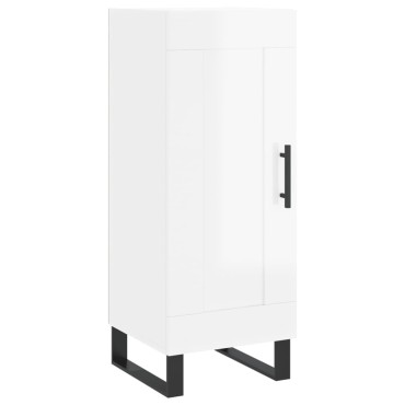 vidaXL Ντουλάπι Γυαλιστερό Λευκό 34,5x34x90cm Επεξεργασμένο Ξύλο 1 τεμ.