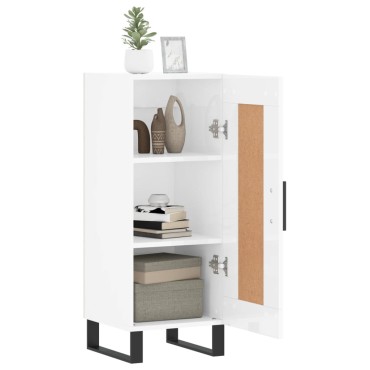 vidaXL Ντουλάπι Γυαλιστερό Λευκό 34,5x34x90cm Επεξεργασμένο Ξύλο 1 τεμ.