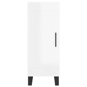 vidaXL Ντουλάπι Γυαλιστερό Λευκό 34,5x34x90cm Επεξεργασμένο Ξύλο 1 τεμ.