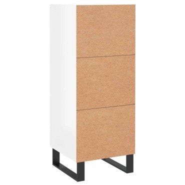 vidaXL Ντουλάπι Γυαλιστερό Λευκό 34,5x34x90cm Επεξεργασμένο Ξύλο 1 τεμ.
