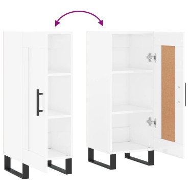 vidaXL Ντουλάπι Γυαλιστερό Λευκό 34,5x34x90cm Επεξεργασμένο Ξύλο 1 τεμ.