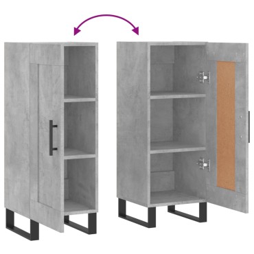 vidaXL Ντουλάπι Γκρι Σκυροδέματος 34,5x34x90cm Επεξεργασμένο Ξύλο 1 τεμ.