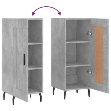 vidaXL Ντουλάπι Γκρι Σκυροδέματος 34,5x34x90cm Επεξεργασμένο Ξύλο 1 τεμ.