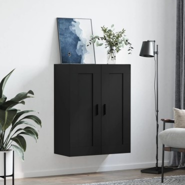 vidaXL Ντουλάπι Τοίχου Μαύρο 69,5x34x90cm από Επεξεργασμένο Ξύλο 1 τεμ.