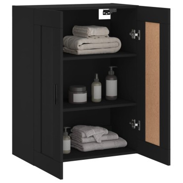 vidaXL Ντουλάπι Τοίχου Μαύρο 69,5x34x90cm από Επεξεργασμένο Ξύλο 1 τεμ.