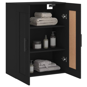 vidaXL Ντουλάπι Τοίχου Μαύρο 69,5x34x90cm από Επεξεργασμένο Ξύλο 1 τεμ.