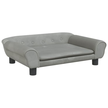 vidaXL Κρεβάτι Σκύλου Ανοιχτό Γκρι 70 x 48 x 22 εκ. Βελούδινο