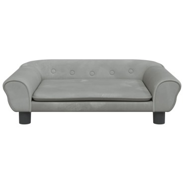 vidaXL Κρεβάτι Σκύλου Ανοιχτό Γκρι 70 x 48 x 22 εκ. Βελούδινο