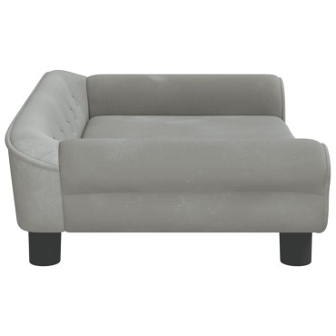 vidaXL Κρεβάτι Σκύλου Ανοιχτό Γκρι 70 x 48 x 22 εκ. Βελούδινο