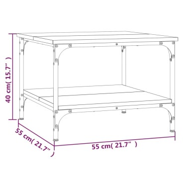 vidaXL Τραπεζάκι Σαλονιού Μαύρο 55x55x40cm από Επεξεργασμένο Ξύλο 1 τεμ.
