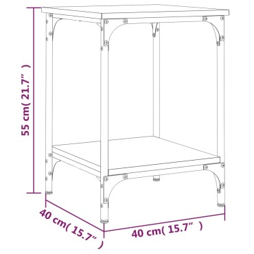 vidaXL Τραπεζάκι Σαλονιού Καφέ Δρυς 40x40x55cm Επεξεργασμένο Ξύλο 1 τεμ.