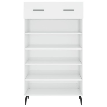 vidaXL Παπουτσοθήκη Γυαλιστερό Λευκό 60x35x105cm Επεξεργασμένο Ξύλο 1 τεμ.