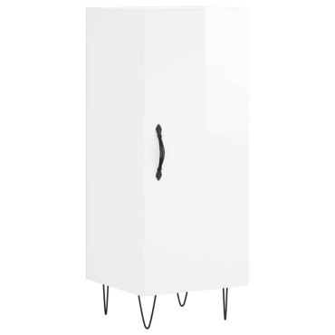 vidaXL Ντουλάπι Γυαλιστερό Λευκό 34,5x34x90cm Επεξεργασμένο Ξύλο 1 τεμ.