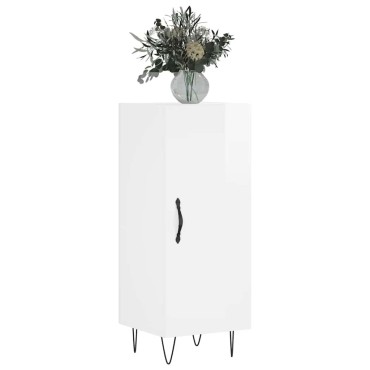 vidaXL Ντουλάπι Γυαλιστερό Λευκό 34,5x34x90cm Επεξεργασμένο Ξύλο 1 τεμ.