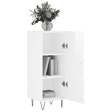 vidaXL Ντουλάπι Γυαλιστερό Λευκό 34,5x34x90cm Επεξεργασμένο Ξύλο 1 τεμ.
