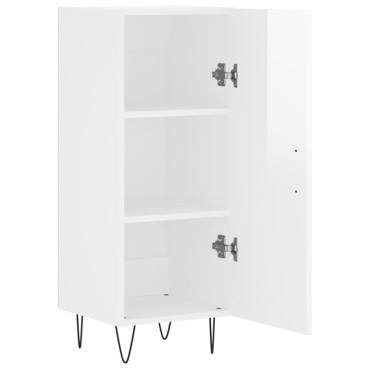 vidaXL Ντουλάπι Γυαλιστερό Λευκό 34,5x34x90cm Επεξεργασμένο Ξύλο 1 τεμ.