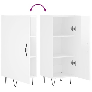 vidaXL Ντουλάπι Γυαλιστερό Λευκό 34,5x34x90cm Επεξεργασμένο Ξύλο 1 τεμ.