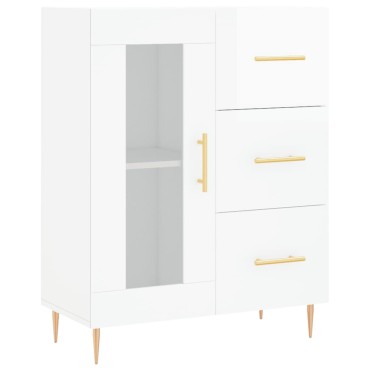 vidaXL Ντουλάπι Γυαλιστερό Λευκό 69,5x34x90cm Επεξεργασμένο Ξύλο 1 τεμ.