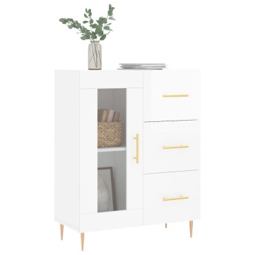 vidaXL Ντουλάπι Γυαλιστερό Λευκό 69,5x34x90cm Επεξεργασμένο Ξύλο 1 τεμ.