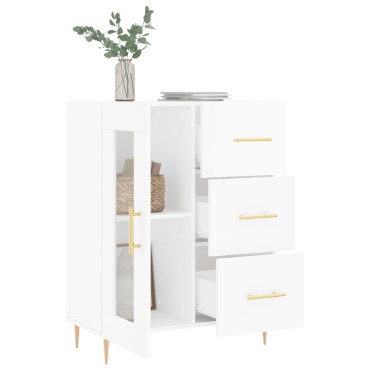 vidaXL Ντουλάπι Γυαλιστερό Λευκό 69,5x34x90cm Επεξεργασμένο Ξύλο 1 τεμ.