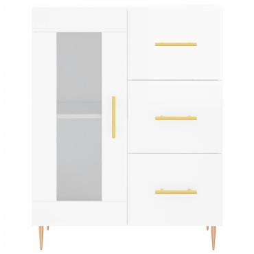 vidaXL Ντουλάπι Γυαλιστερό Λευκό 69,5x34x90cm Επεξεργασμένο Ξύλο 1 τεμ.