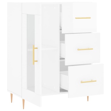 vidaXL Ντουλάπι Γυαλιστερό Λευκό 69,5x34x90cm Επεξεργασμένο Ξύλο 1 τεμ.