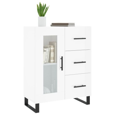 vidaXL Ντουλάπι Γυαλιστερό Λευκό 69,5x34x90cm Επεξεργασμένο Ξύλο 1 τεμ.