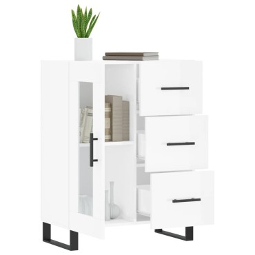 vidaXL Ντουλάπι Γυαλιστερό Λευκό 69,5x34x90cm Επεξεργασμένο Ξύλο 1 τεμ.