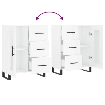 vidaXL Ντουλάπι Γυαλιστερό Λευκό 69,5x34x90cm Επεξεργασμένο Ξύλο 1 τεμ.