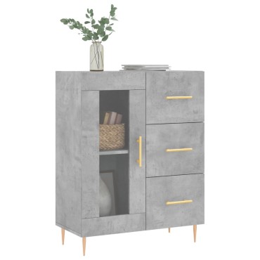 vidaXL Ντουλάπι Γκρι Σκυροδέματος 69,5x34x90cm Επεξεργασμένο Ξύλο 1 τεμ.