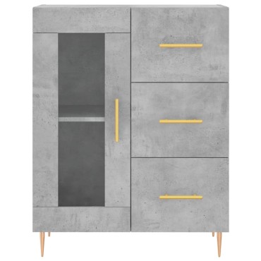 vidaXL Ντουλάπι Γκρι Σκυροδέματος 69,5x34x90cm Επεξεργασμένο Ξύλο 1 τεμ.