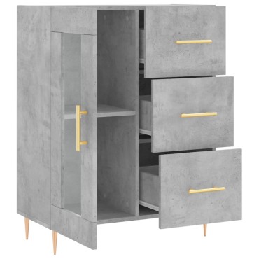 vidaXL Ντουλάπι Γκρι Σκυροδέματος 69,5x34x90cm Επεξεργασμένο Ξύλο 1 τεμ.