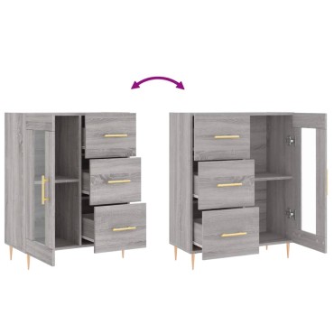 vidaXL Ντουλάπι Γκρι Sonoma 69,5x34x90cm από Επεξεργασμένο Ξύλο 1 τεμ.