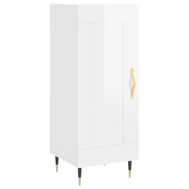 vidaXL Ντουλάπι Γυαλιστερό Λευκό 34,5x34x90cm Επεξεργασμένο Ξύλο 1 τεμ.